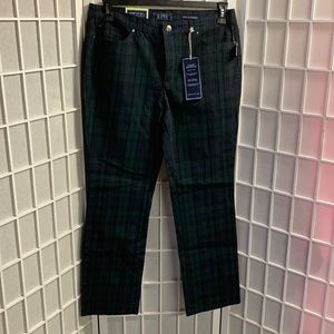 Scotch plaid blue/green/black jeans size 12P - NWT